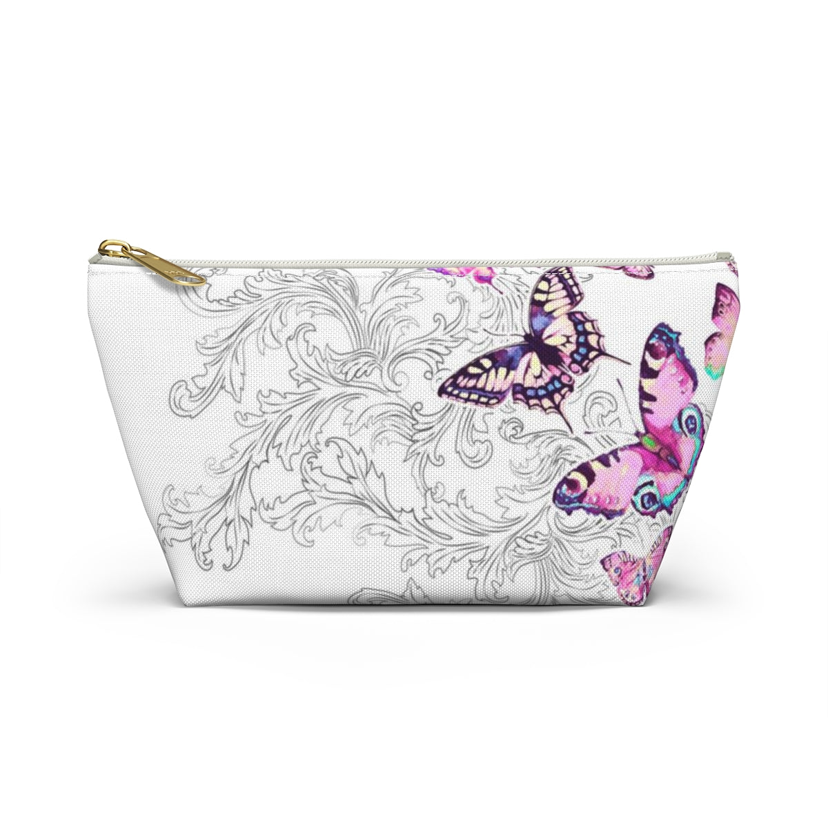 Butterfly Pouch w T-bottom, Accessory Pouch - Scroll