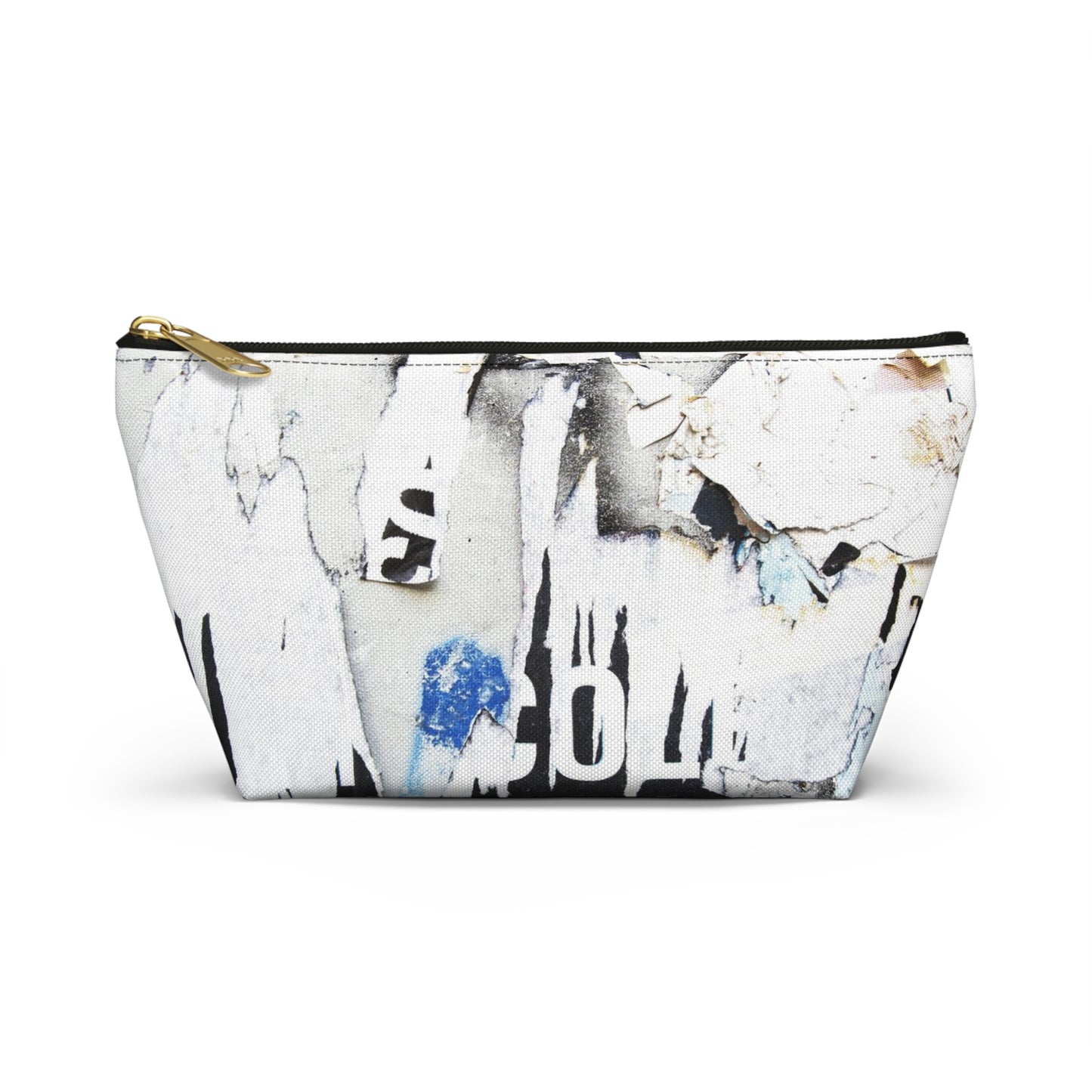 Urban Street Art Cosmetic Pouch w T-bottom, Accessory Pouch - Torn Poster Street Art Makeup Bag - COLD Bag 14