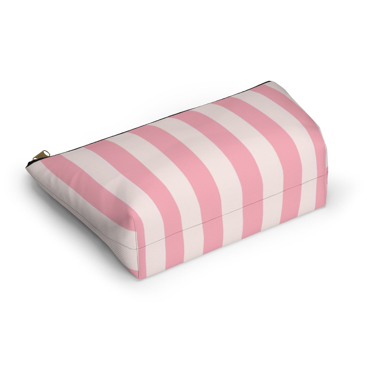 Personalized Secret Cosmetic Pouch w T-bottom, Accessory Pouch - Pink Stripe