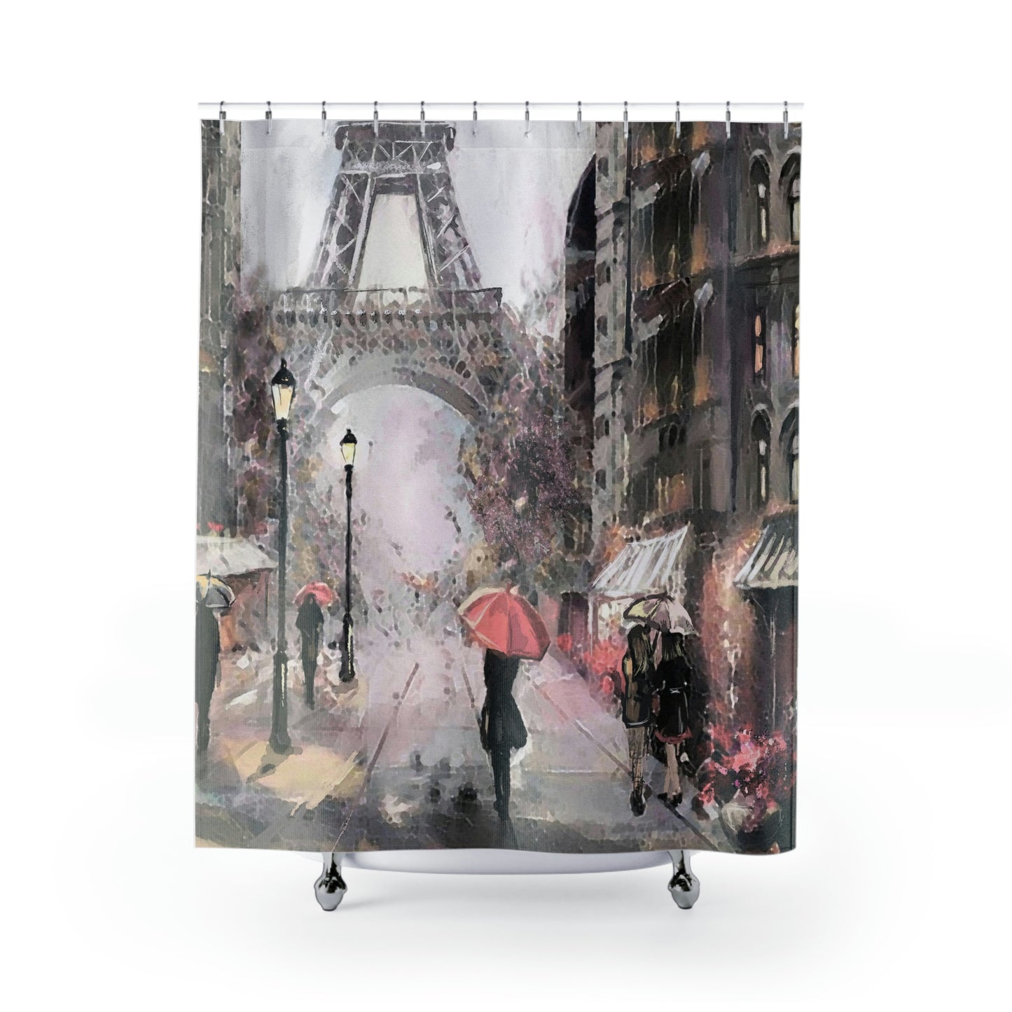 Eiffel Tower in Paris - Personalized Shower Curtain - Abstract Paris Painting Fashion Bathroom Curtain