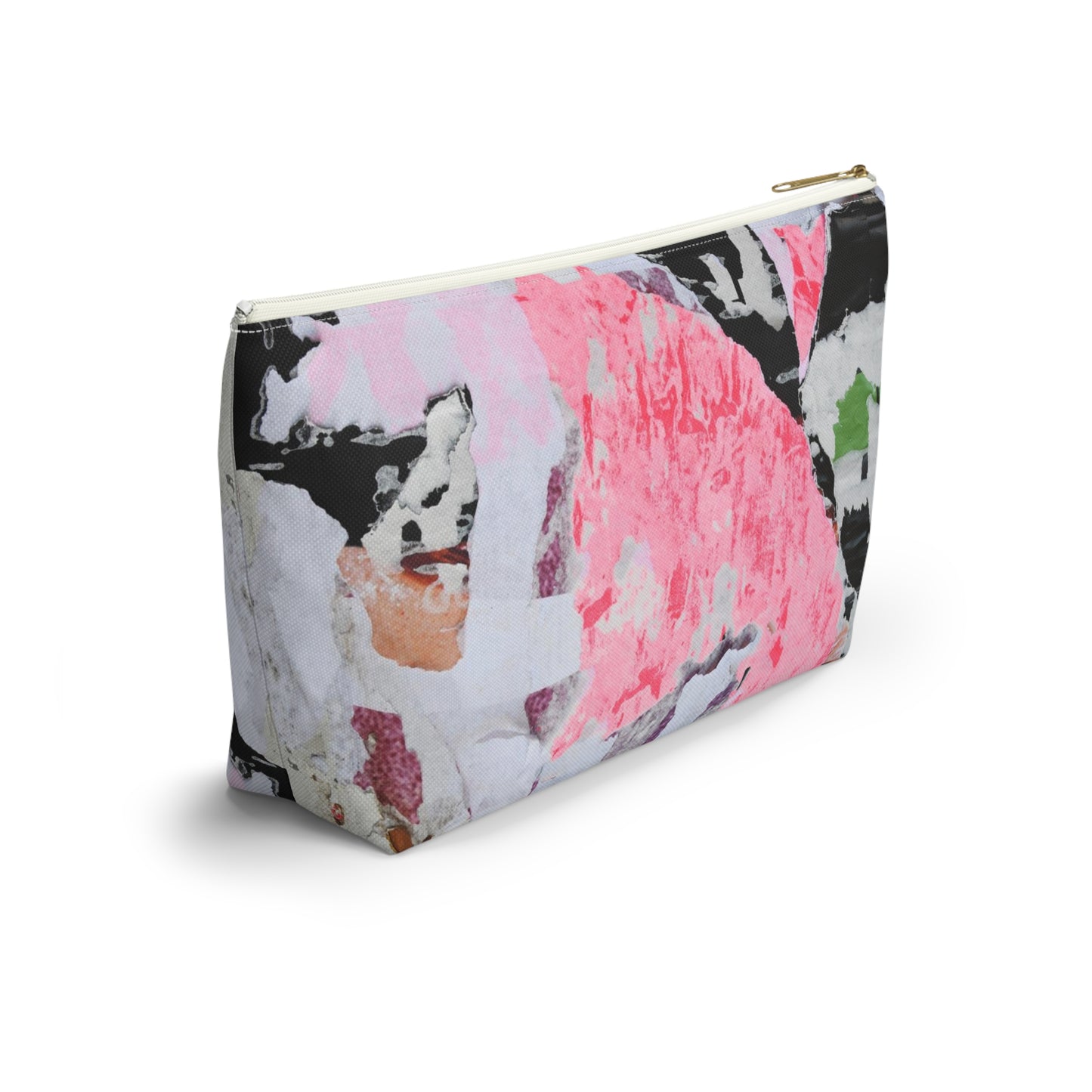 Urban Street Art Cosmetic Pouch w T-bottom, Accessory Pouch - Torn Poster Street Art Makeup Bag - Colormax Bag 6