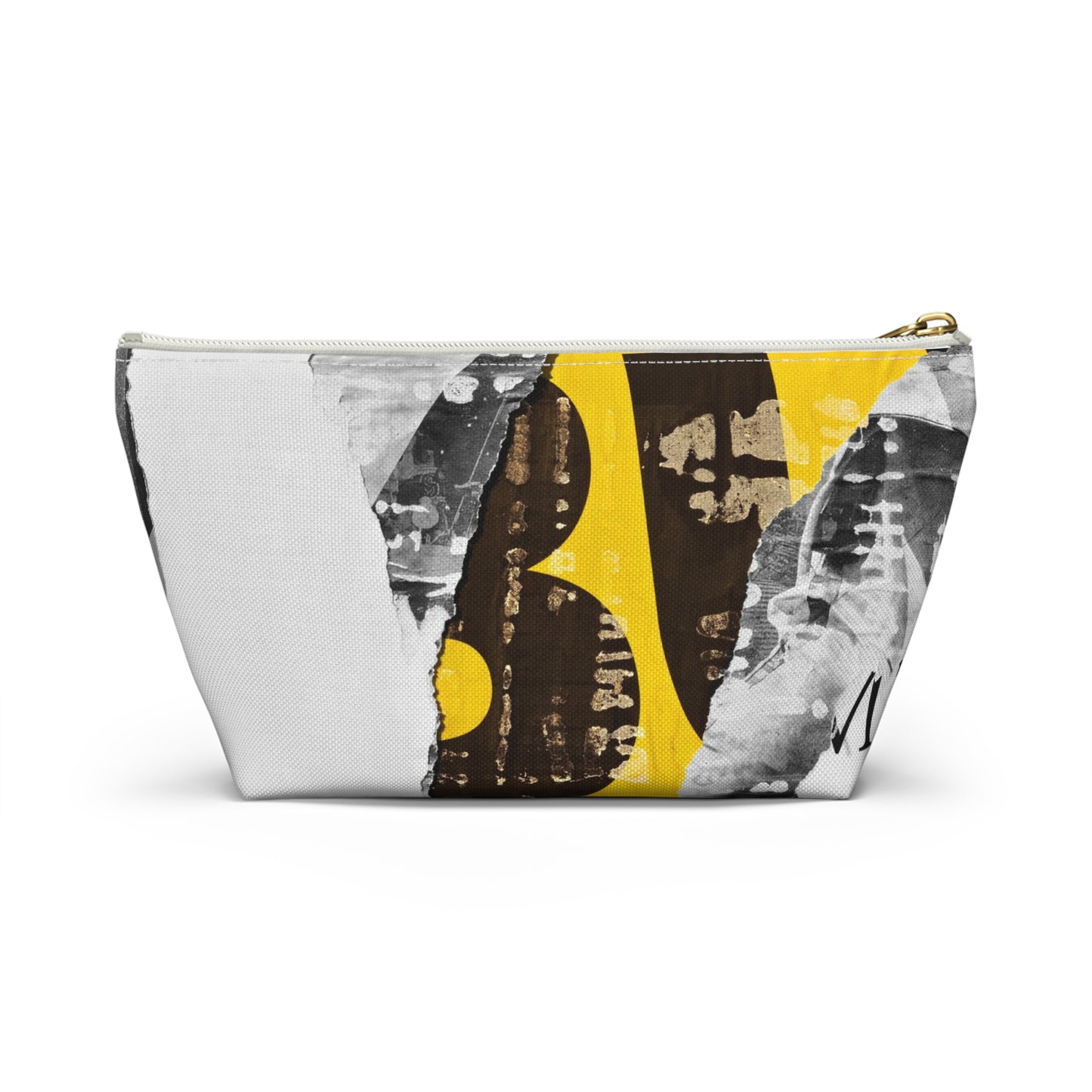 Urban Street Art Cosmetic Pouch w T-bottom, Accessory Pouch - Torn Poster Street Art Makeup Bag - BUS Bag 8