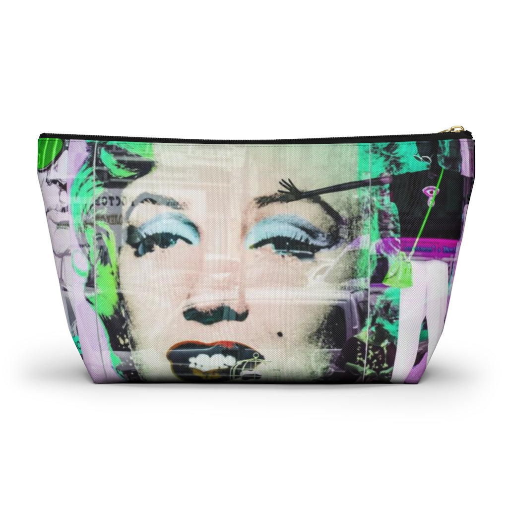 Marilyn Monroe Cosmetic Pouch w T-bottom, Accessory Pouch, Graffiti Reflection