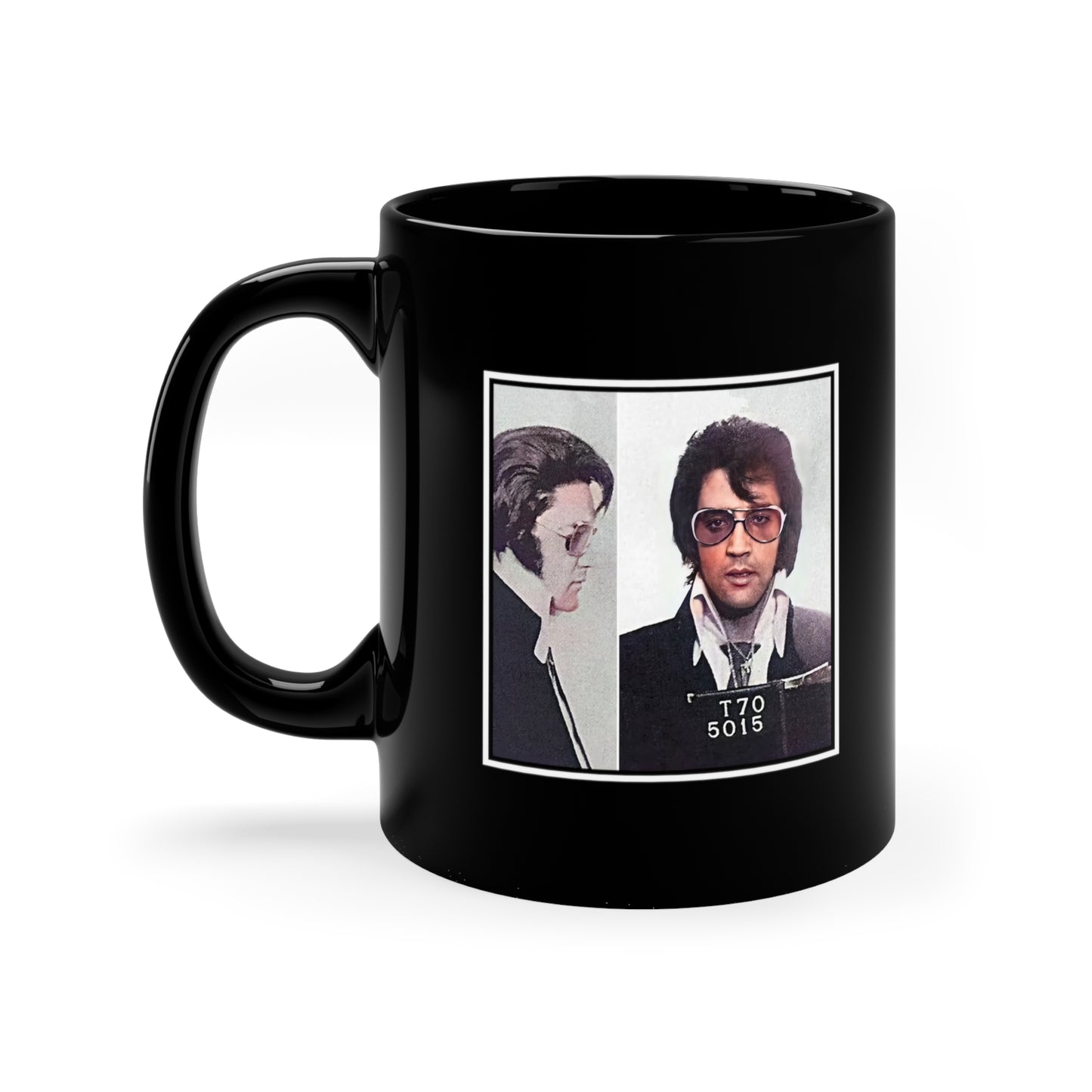 Elvis Presley Mugshot Mug -  11oz Black - Elvis Presley Autograph Mug