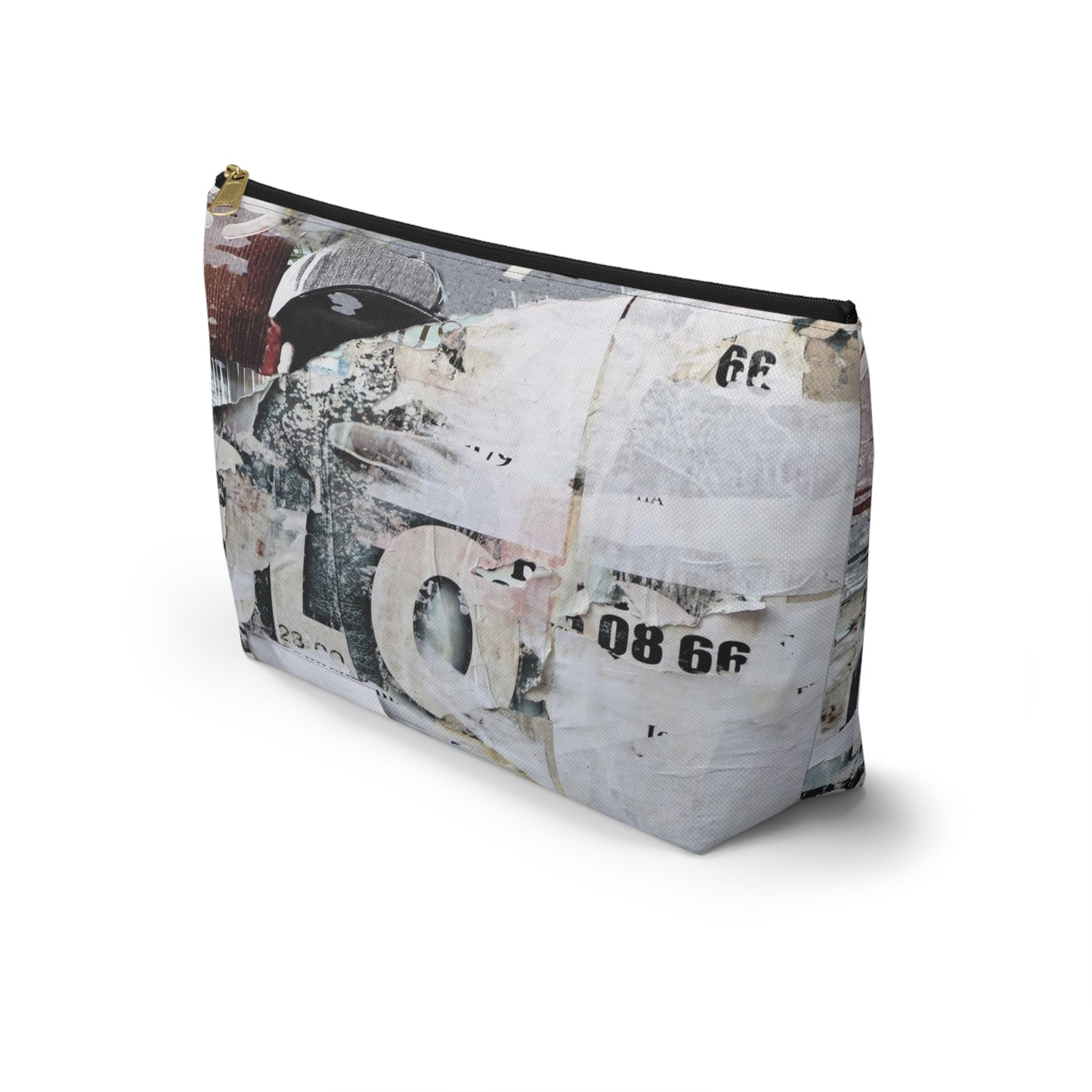 Urban Street Art Cosmetic Pouch w T-bottom, Accessory Pouch - Torn Poster Street Art Makeup Bag - BLO Bag 5