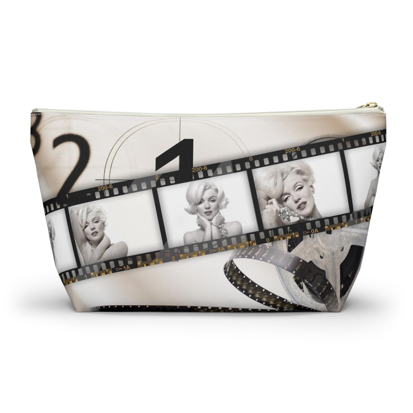 Marilyn Monroe Cosmetic Pouch w T-bottom, Accessory Pouch - Marilyn on Film Makeup Bag