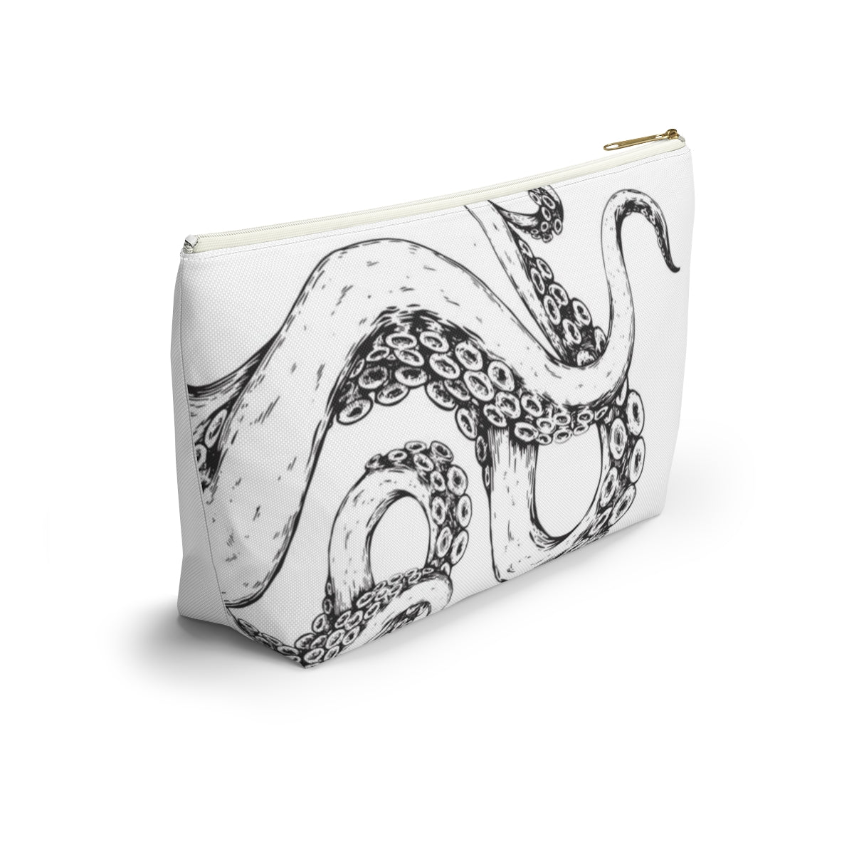 Octopus Tentacle Pouch w T-bottom, Accessory Pouch - Nautical White