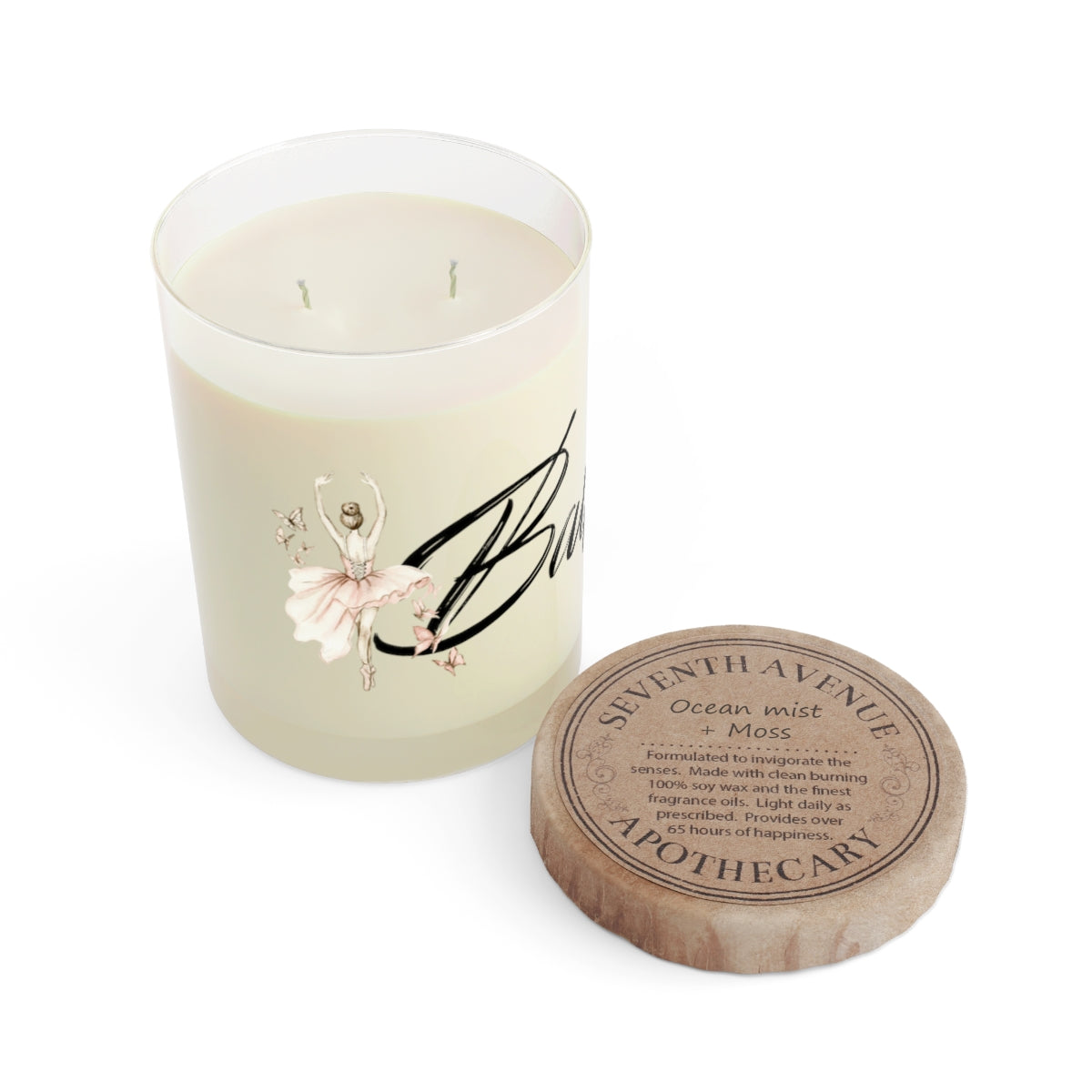 Personalized Ballet Scented Candle - Full Glass, 11oz - Pirouette