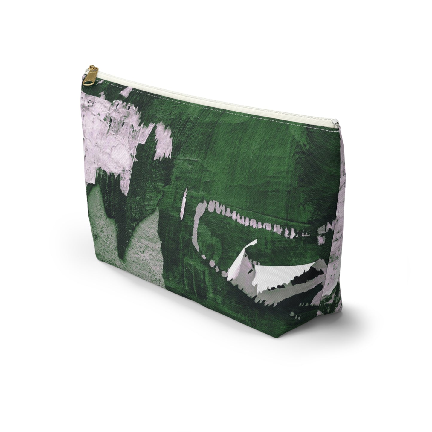 Urban Street Art Cosmetic Pouch w T-bottom, Accessory Pouch - Torn Poster Street Art Makeup Bag - Emerald Bag 9