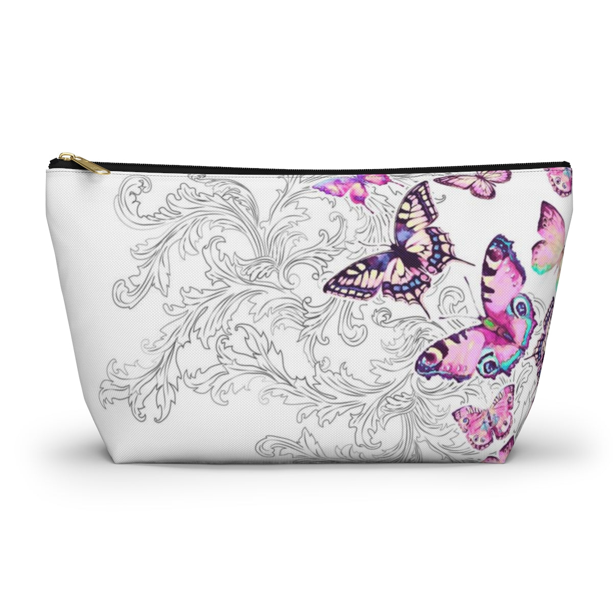 Butterfly Pouch w T-bottom, Accessory Pouch - Scroll