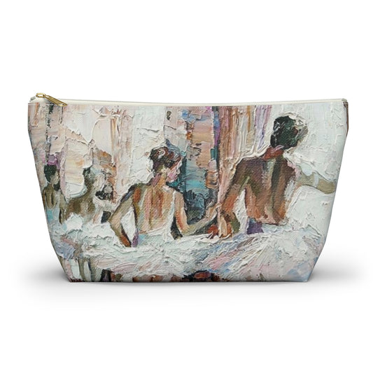 Ballerina Cosmetic Pouch w T-bottom, Accessory Pouch, Ballet Oil Painting