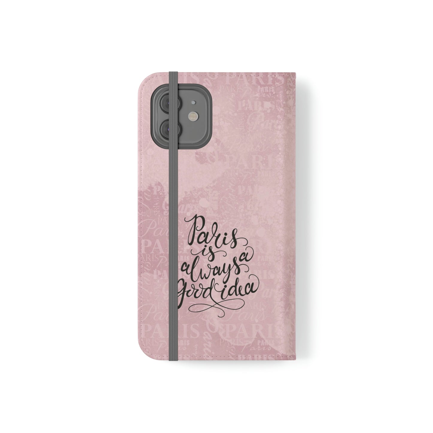 Audrey Hepburn Phone Case, Pink Paris Folio Phone Case, Paris is Always a Good Idea Smart Phone Folding Case