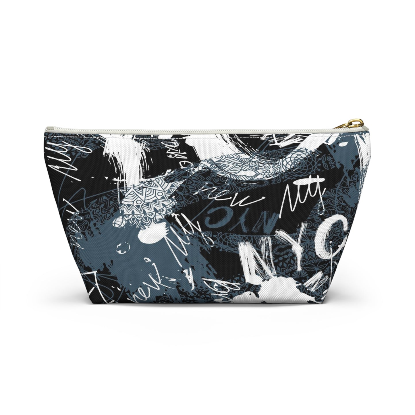 Urban Street Art Cosmetic Pouch w T-bottom, Accessory Pouch - Torn Poster Street Art Makeup Bag - New NYC Bag