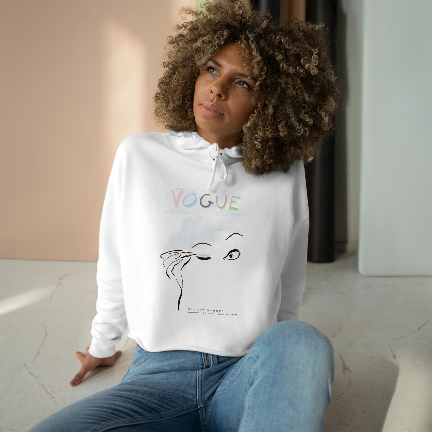 VOGUE Magazine Cover Crop Hoodie, Cropped Pullover, Crop Sweatshirt, Crop Top - Beauty