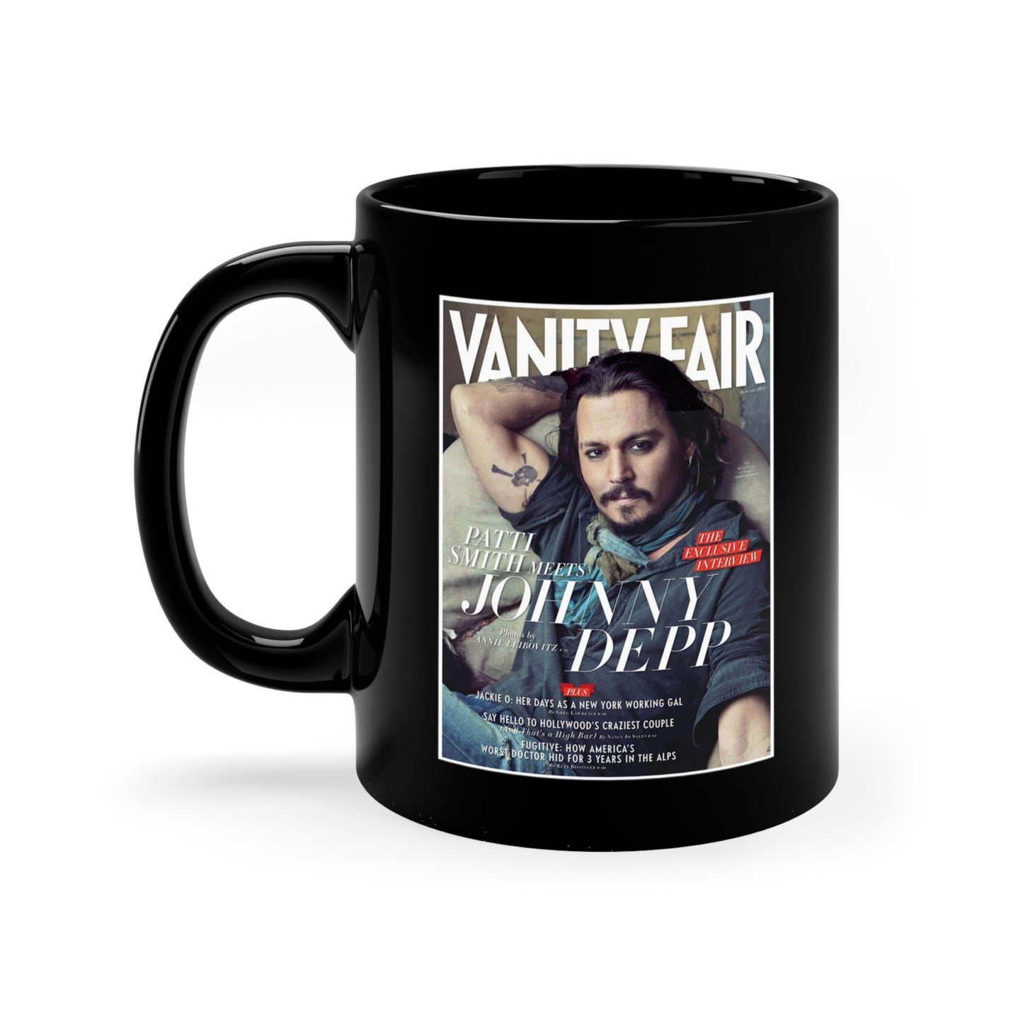 Johnny Depp VANITY FAIR Mug - 11oz Black Mug - Johnny Depp Autograph 2