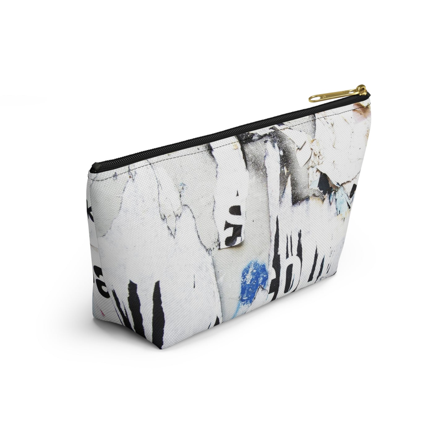 Urban Street Art Cosmetic Pouch w T-bottom, Accessory Pouch - Torn Poster Street Art Makeup Bag - COLD Bag 14