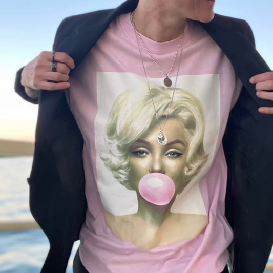 Pink Marilyn Monroe Bubblegum Tee Shirt