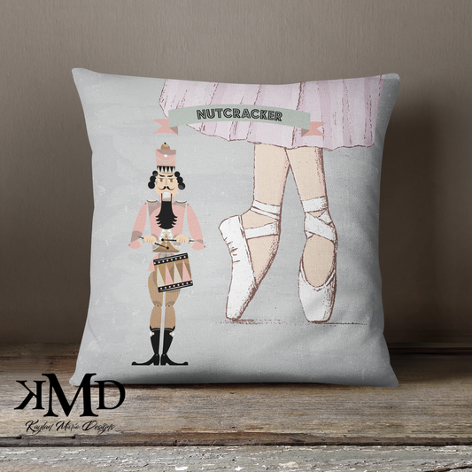 Grey Nutcracker Ballet Pillow