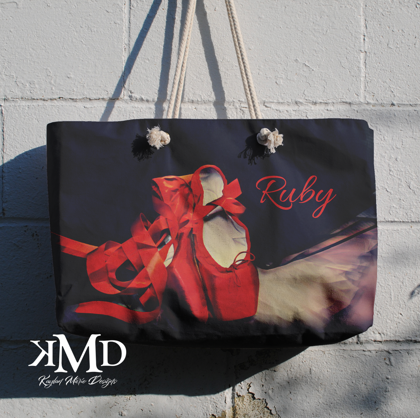 Personalized Ballet Weekender Bag - Red Slippers