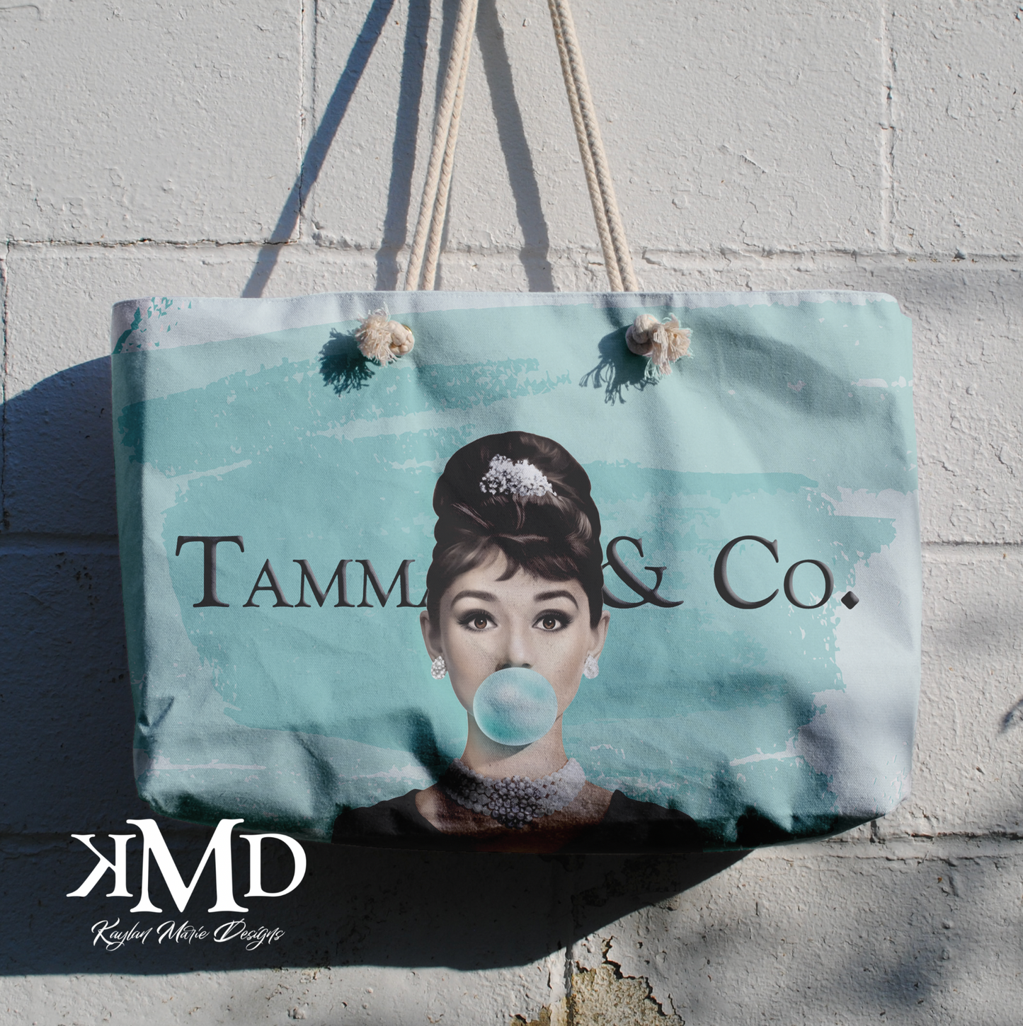 Audrey Hepburn Bubblegum Breakfast at Tiffany Weekender Bag