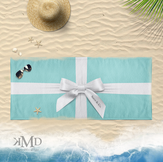 Personalized Little Blue Box Polycotton Towel - 2 Sizes