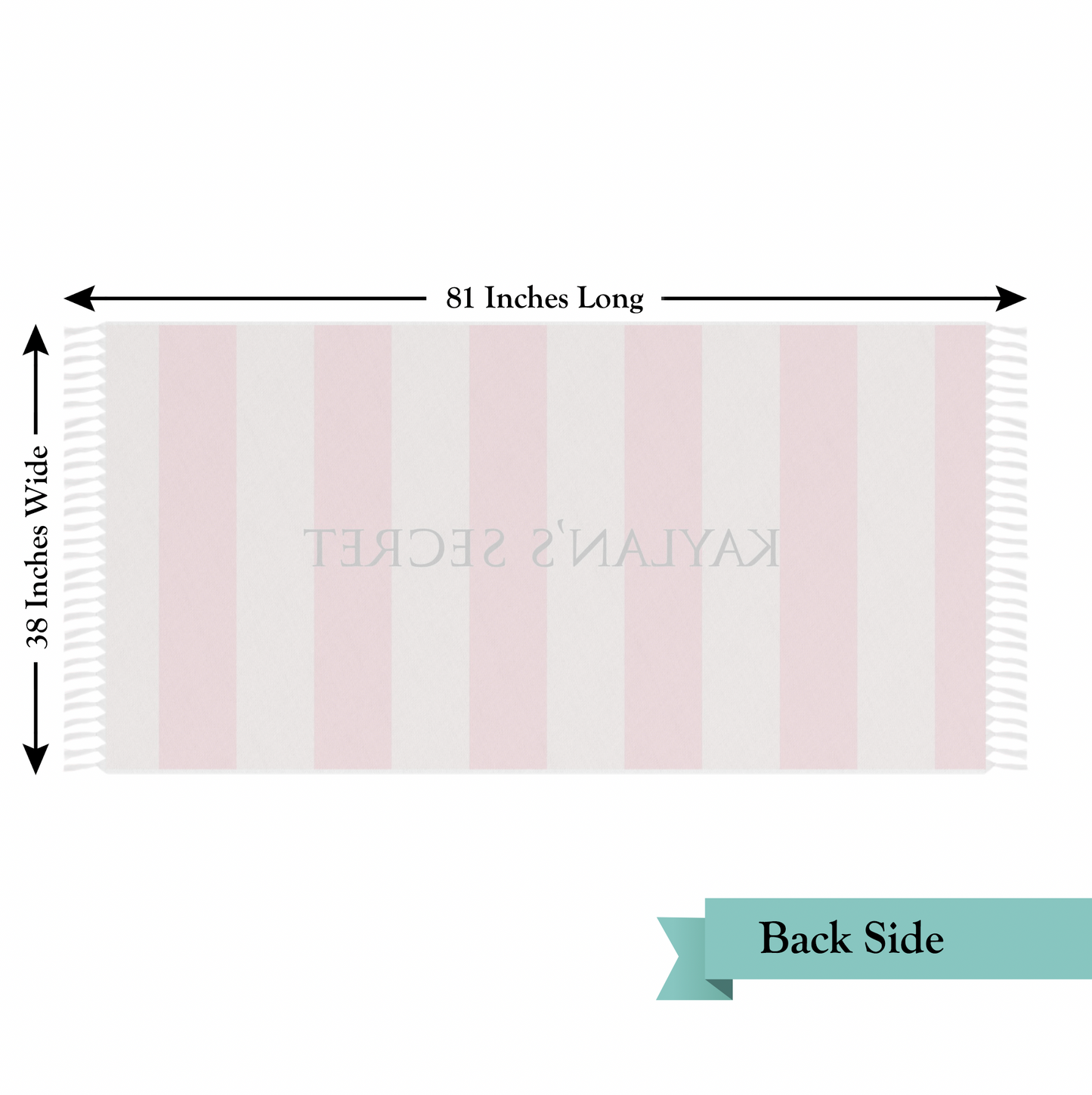 Pink Strip Secret Wrap, Beach Cloth with Fringe - Personalized Pink Stripe Cover up