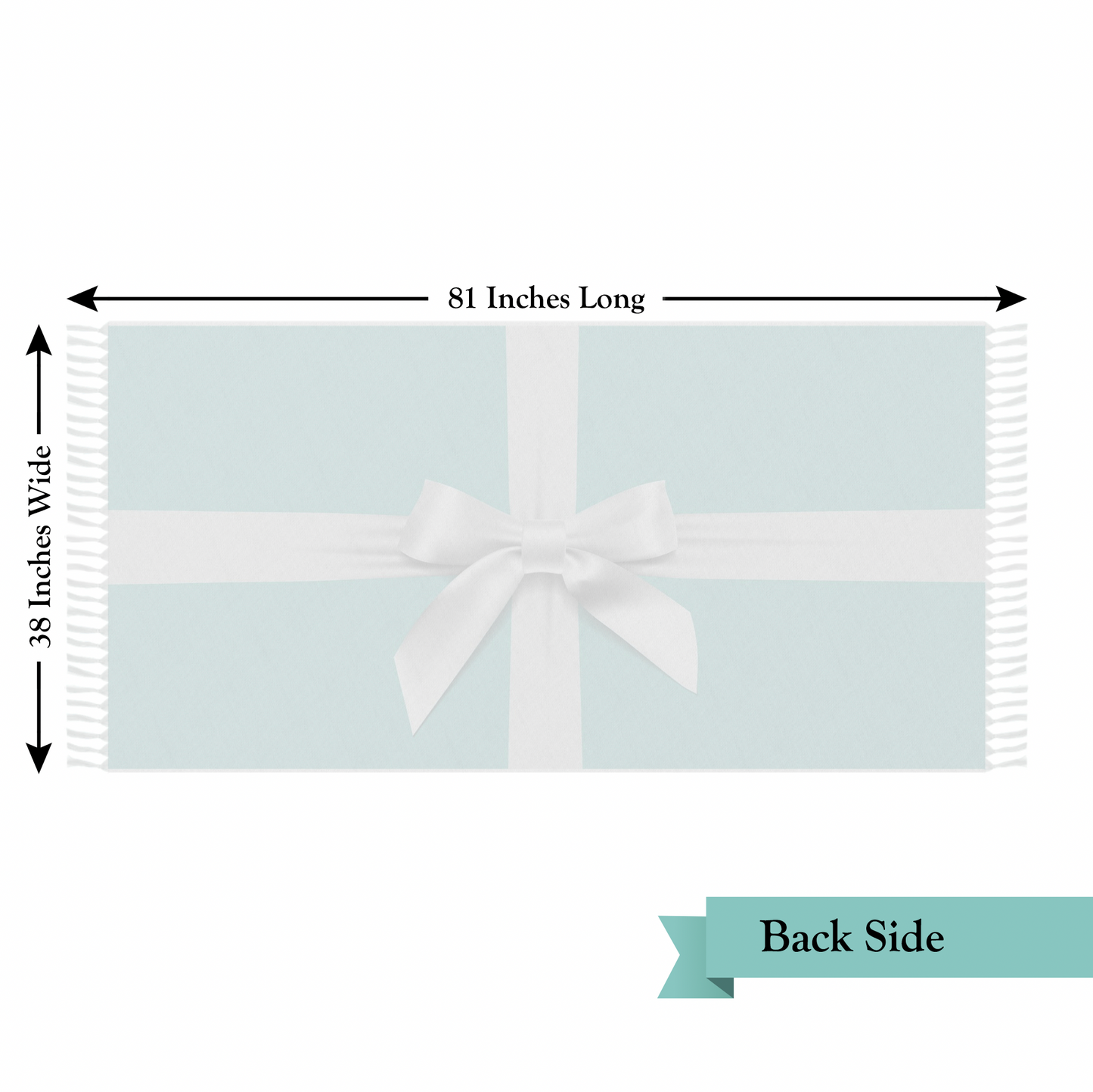 Personalized Little Blue Box Wrap, Beach Cloth with Fringe - Paris Blue Name and Co Bow