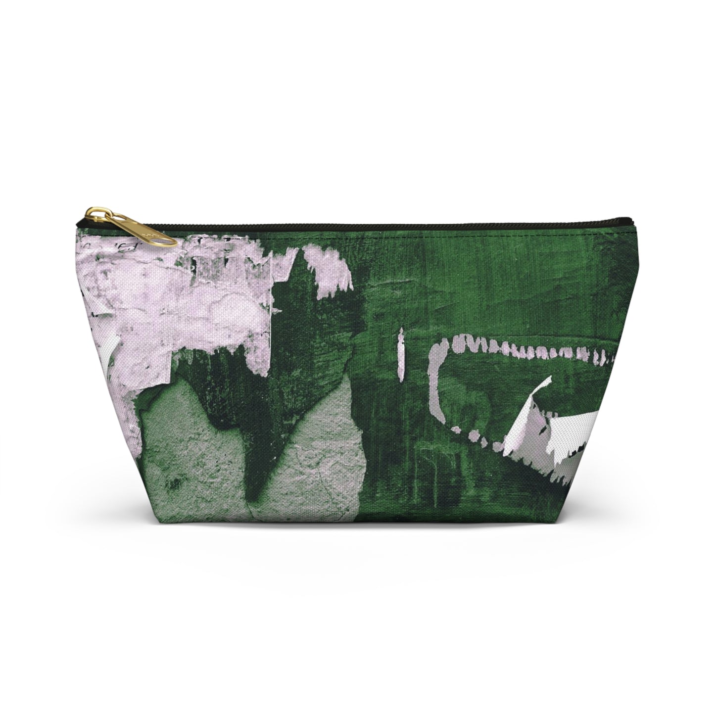 Urban Street Art Cosmetic Pouch w T-bottom, Accessory Pouch - Torn Poster Street Art Makeup Bag - Emerald Bag 9