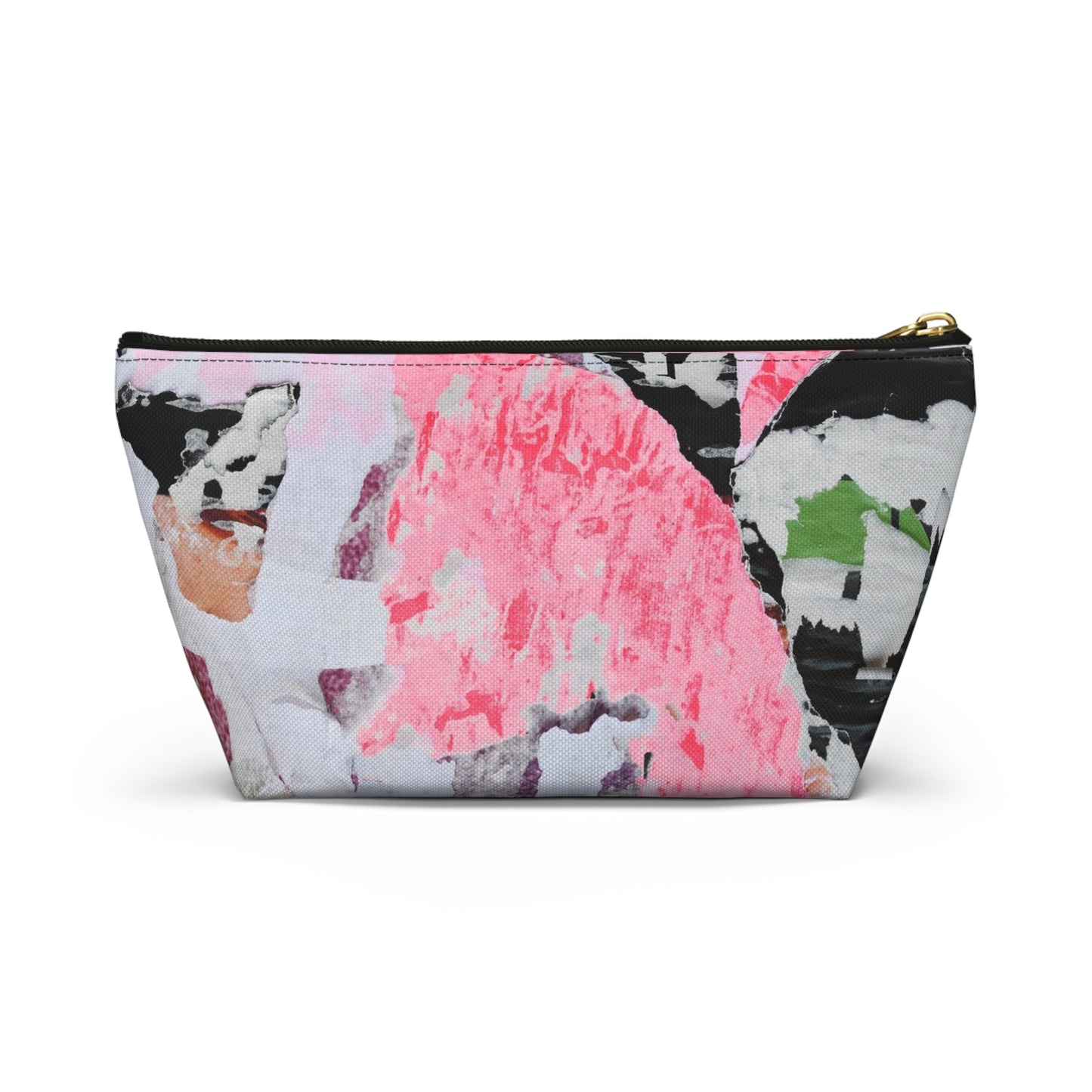 Urban Street Art Cosmetic Pouch w T-bottom, Accessory Pouch - Torn Poster Street Art Makeup Bag - Colormax Bag 6