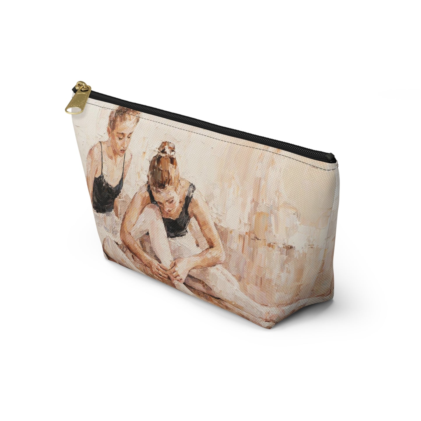 Ballet Cosmetic Pouch w T-bottom, Accessory Pouch - Ballerina Sisters Oil Painting