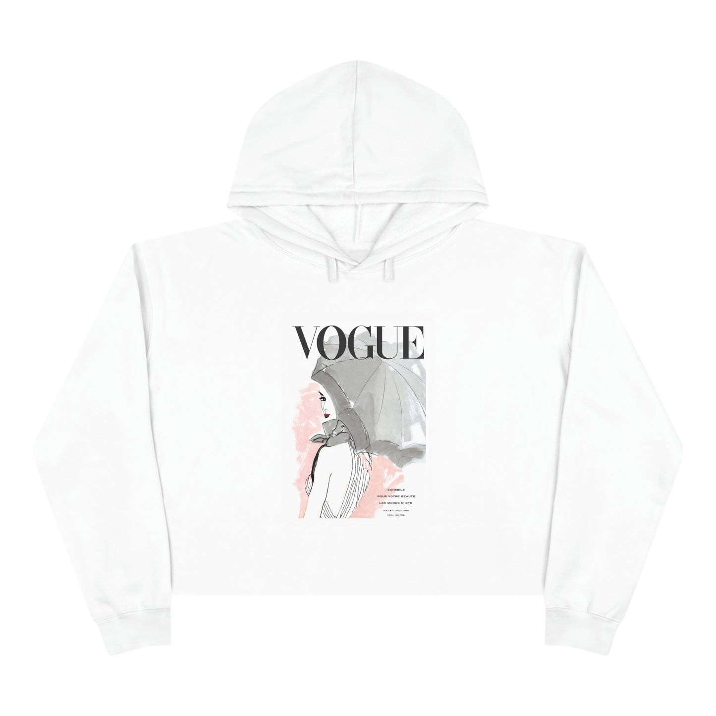 VOGUE Magazine Cover Crop Hoodie, Cropped Pullover, Crop Sweatshirt, Crop Top - Umbrella