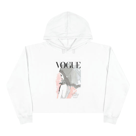 VOGUE Magazine Cover Crop Hoodie, Cropped Pullover, Crop Sweatshirt, Crop Top - Umbrella