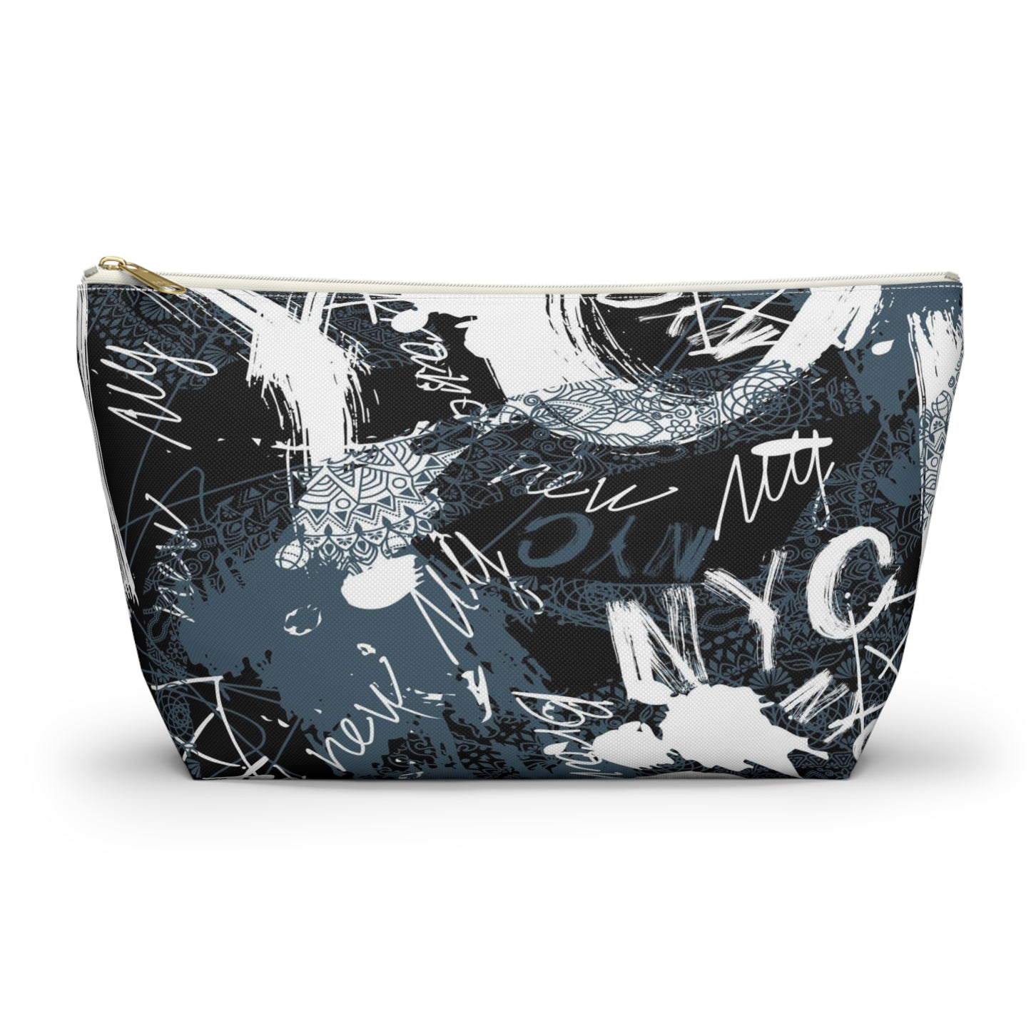 Urban Street Art Cosmetic Pouch w T-bottom, Accessory Pouch - Torn Poster Street Art Makeup Bag - New NYC Bag