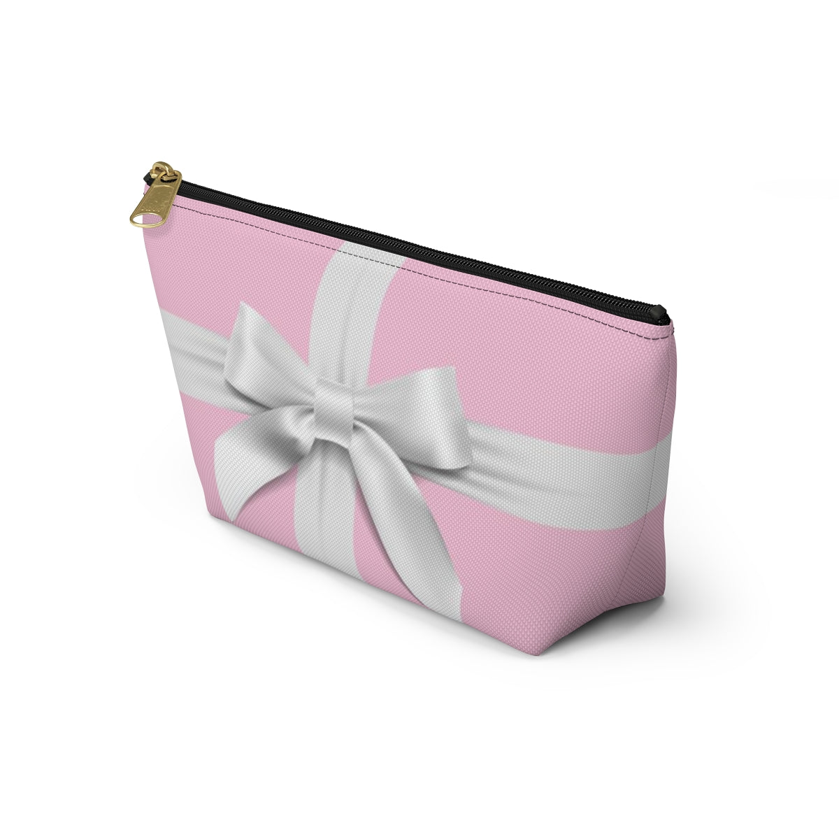 Little Pink Box Cosmetic Pouch w T-bottom, Accessory Pouch