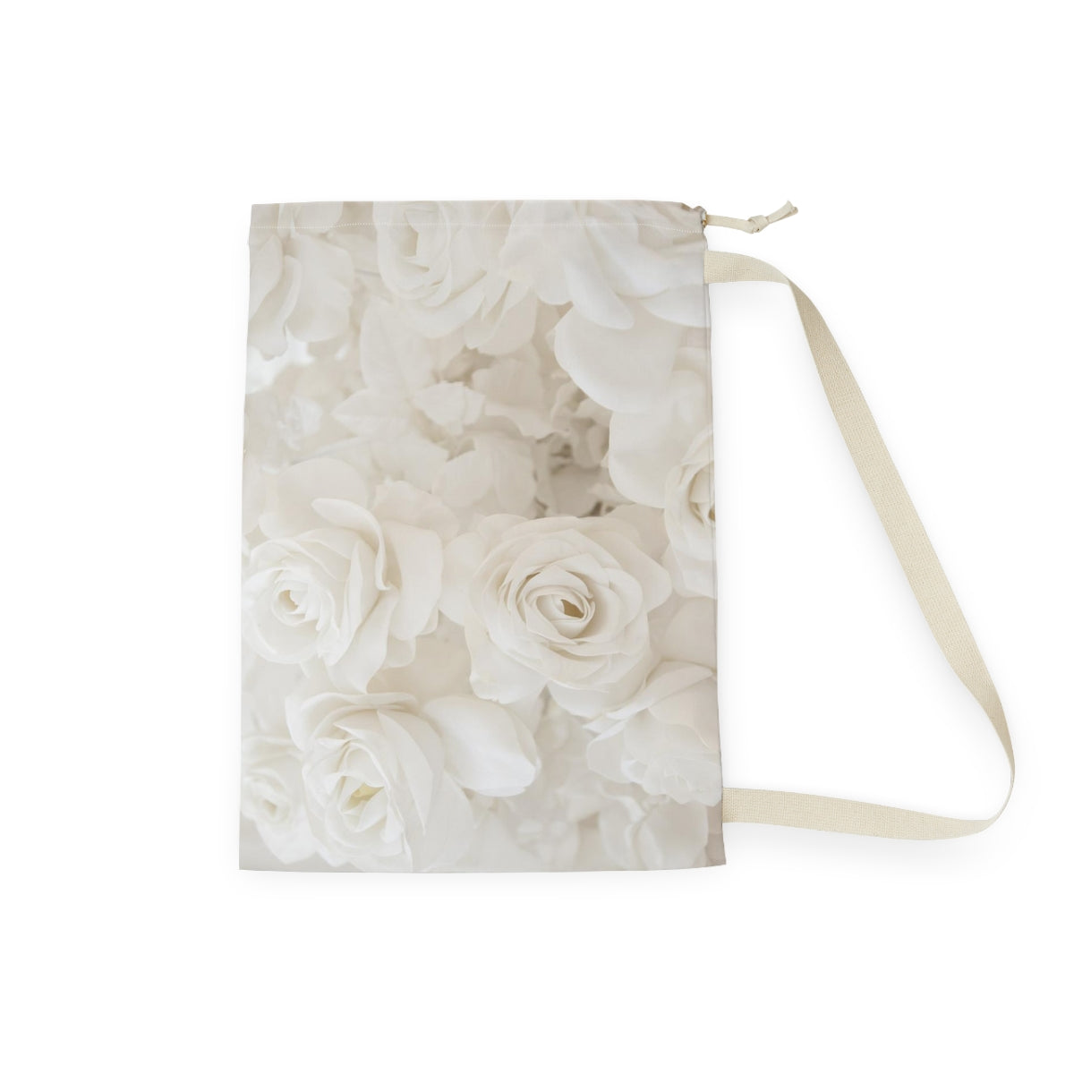 Cream Rose Laundry Bag, Laundry Sack, Santa Sack, Dust Bag, Gift Bag - Off White Roses