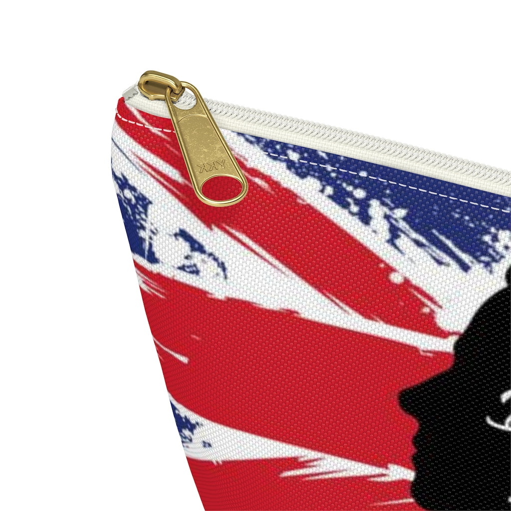 London Bridge has Fallen Cosmetic Pouch w T-bottom, Accessory Pouch, British Flag Queen Elizabeth