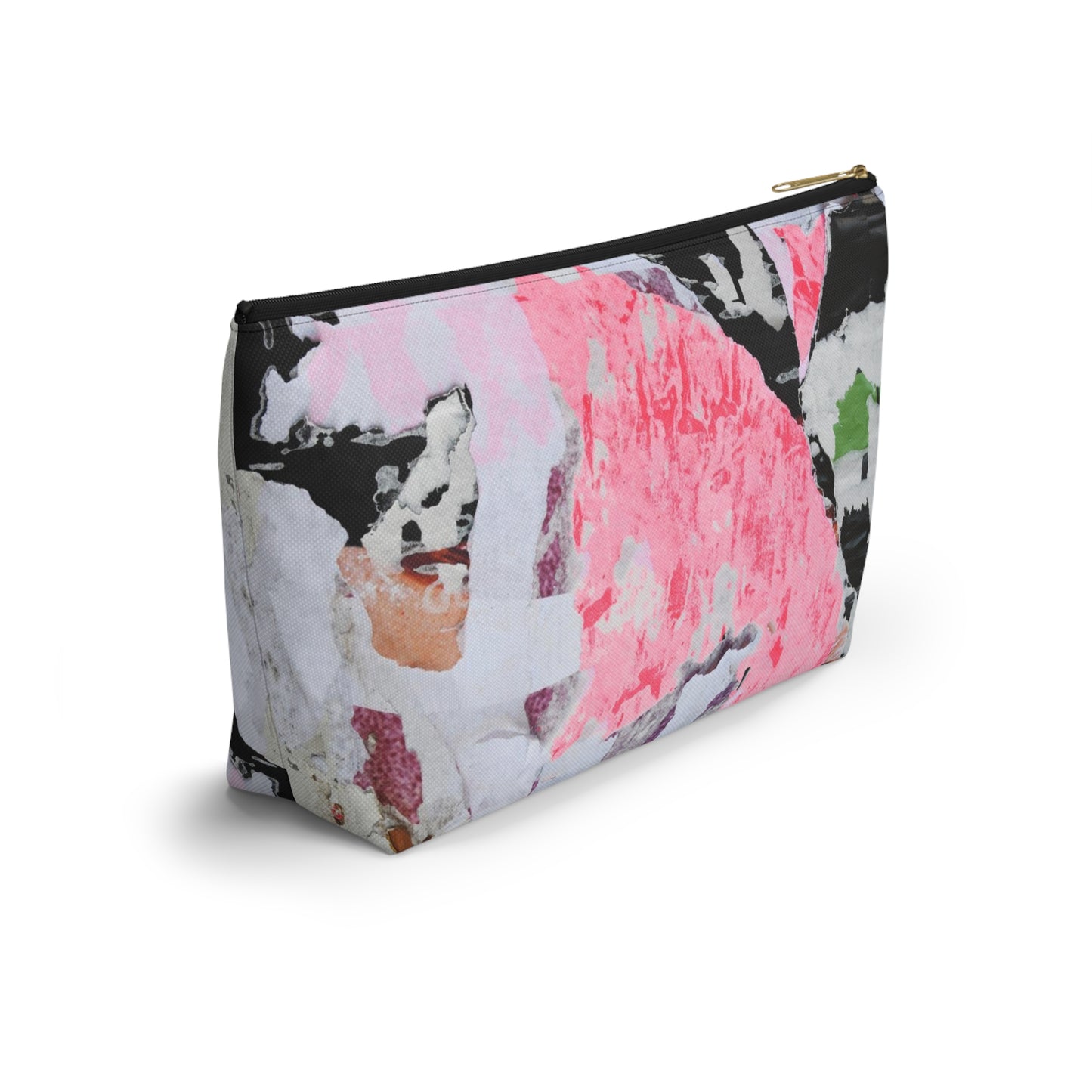 Urban Street Art Cosmetic Pouch w T-bottom, Accessory Pouch - Torn Poster Street Art Makeup Bag - Colormax Bag 6