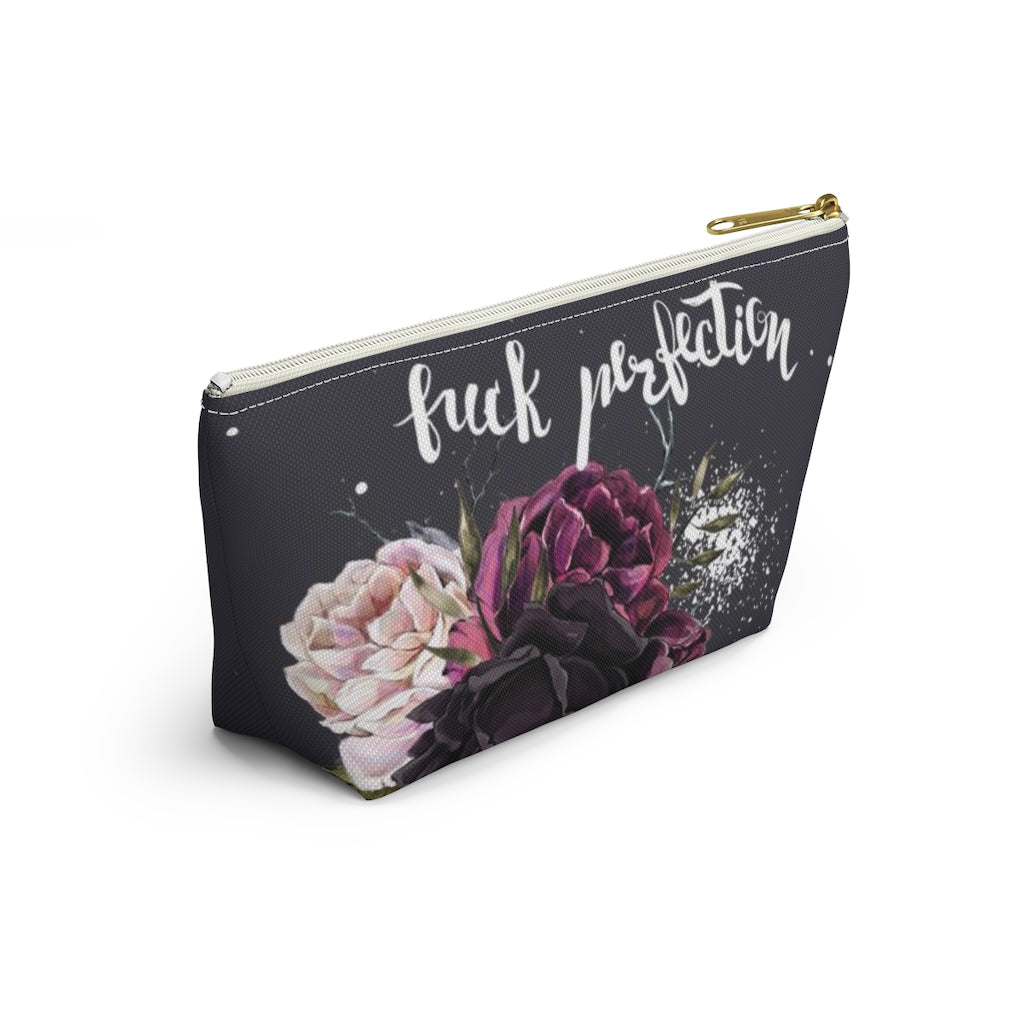 ADULT F*ck Perfection Cosmetic Pouch w T-bottom, Accessory Pouch, Rose