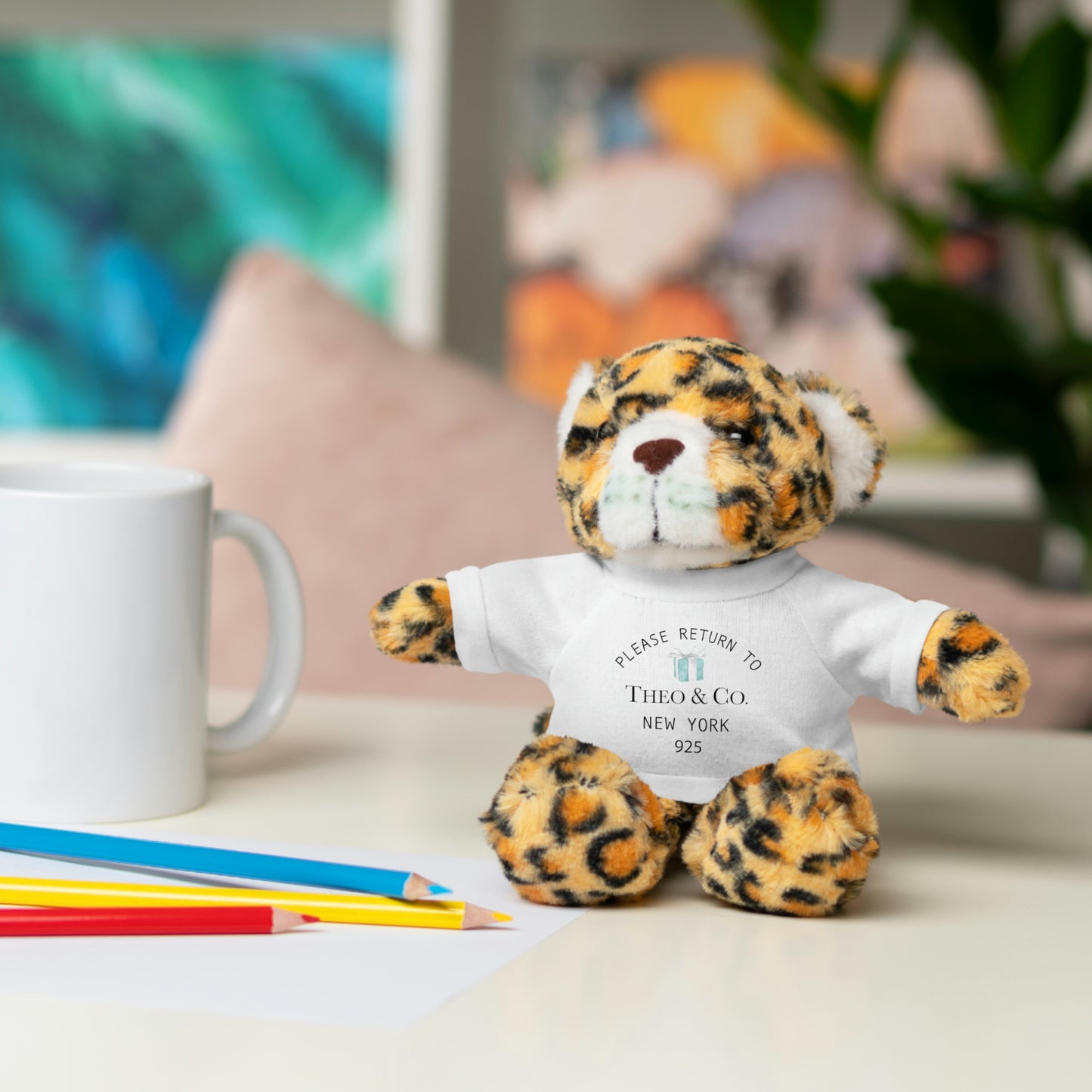 Please Return to Me - Stuffed Animals with Custom Tee - Breakfast at Tiffany Name & Co.