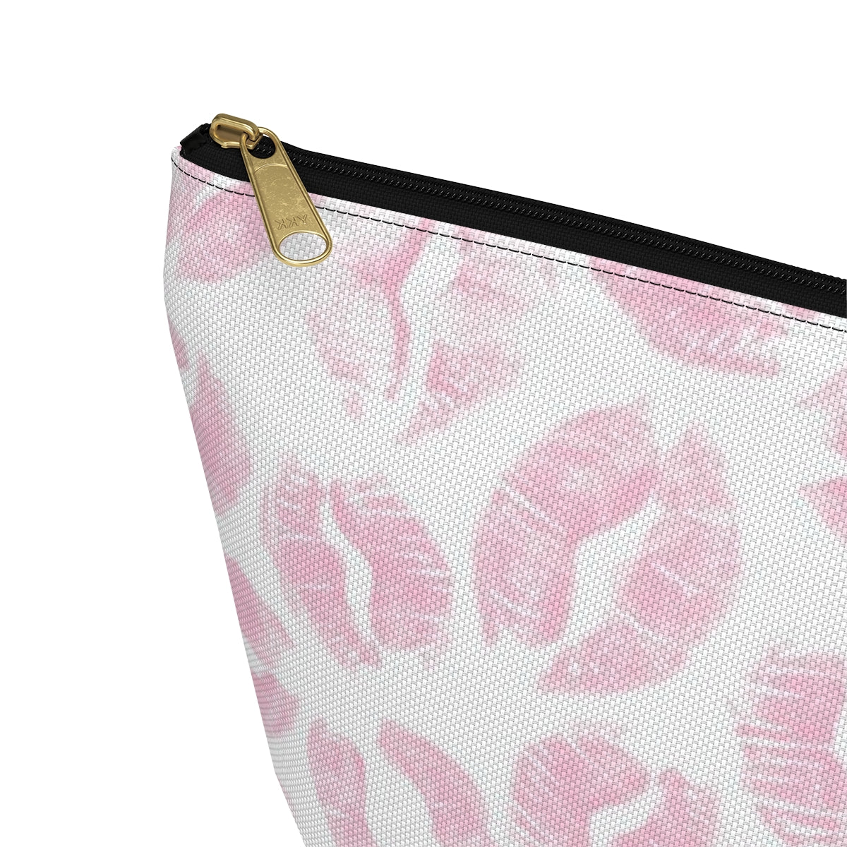 Lip Print Pouch w T-bottom, Accessory Pouch - Pink Kiss