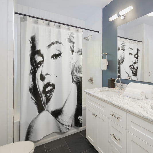 Black and White Marilyn Monroe Shower Curtain - Fashion Shower Curtain - Marilyn Monroe Bath Curtain