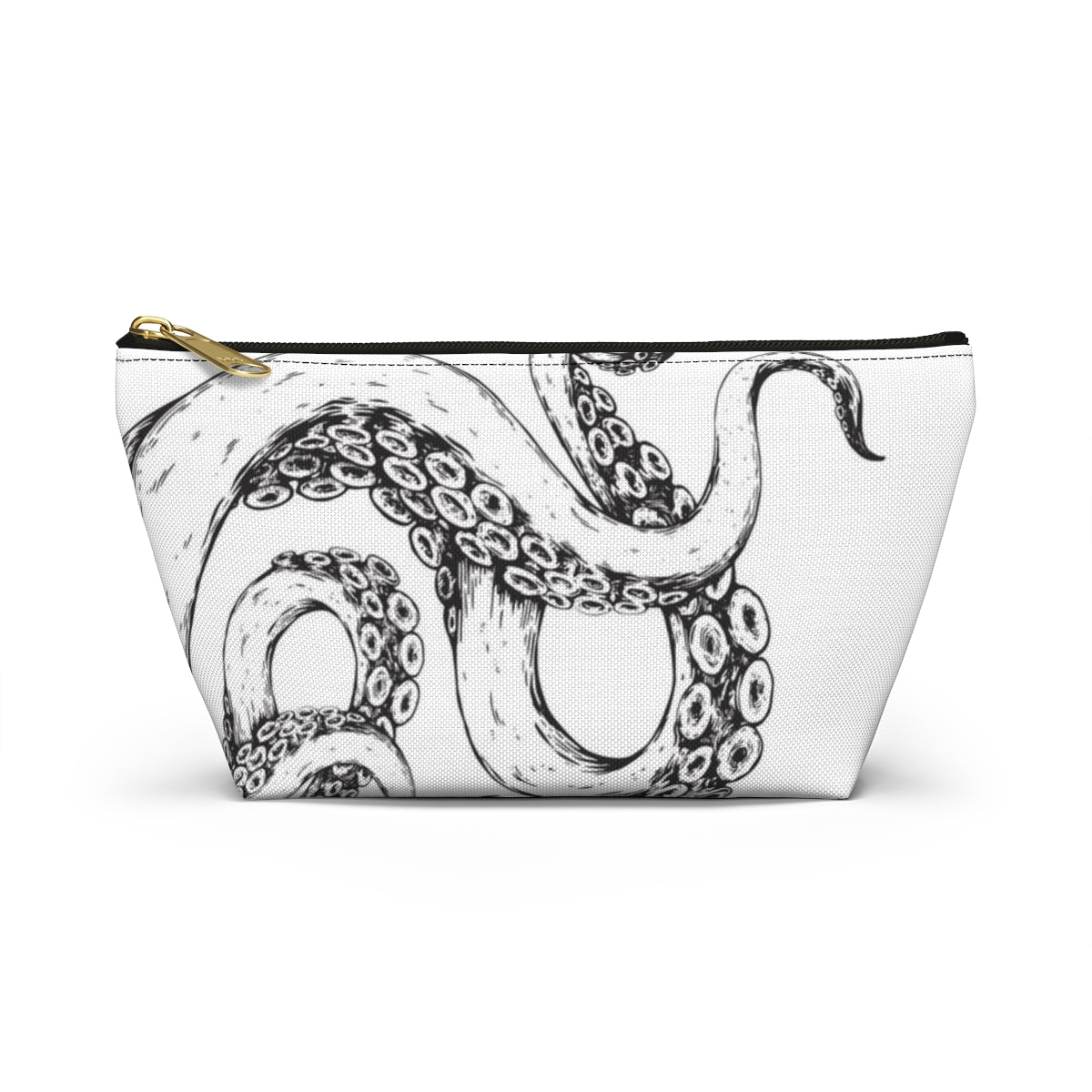 Octopus Tentacle Pouch w T-bottom, Accessory Pouch - Nautical White