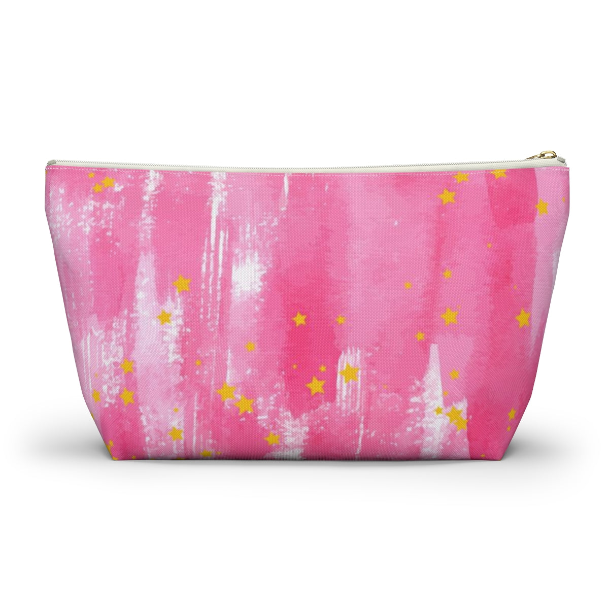 You are the Best Teacher Cosmetic Pouch w T-bottom, Accessory Pouch, Pink with Gold Stars