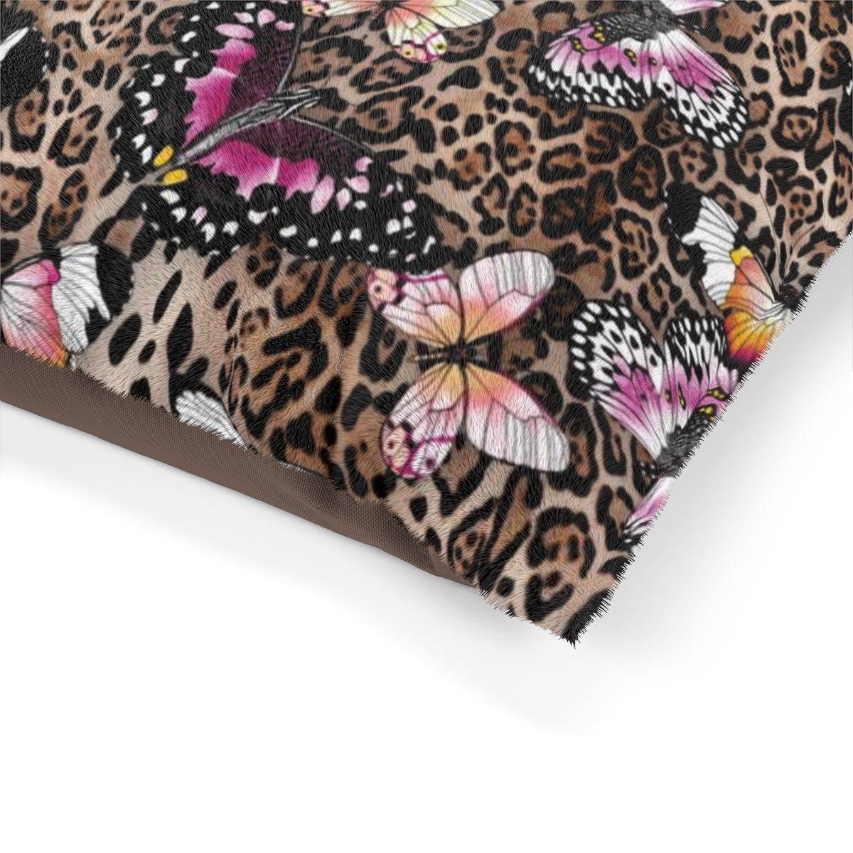 Custom Personalized Leopard Butterfly Pet Bed / Dog Bed - Leopard Butterfly Print