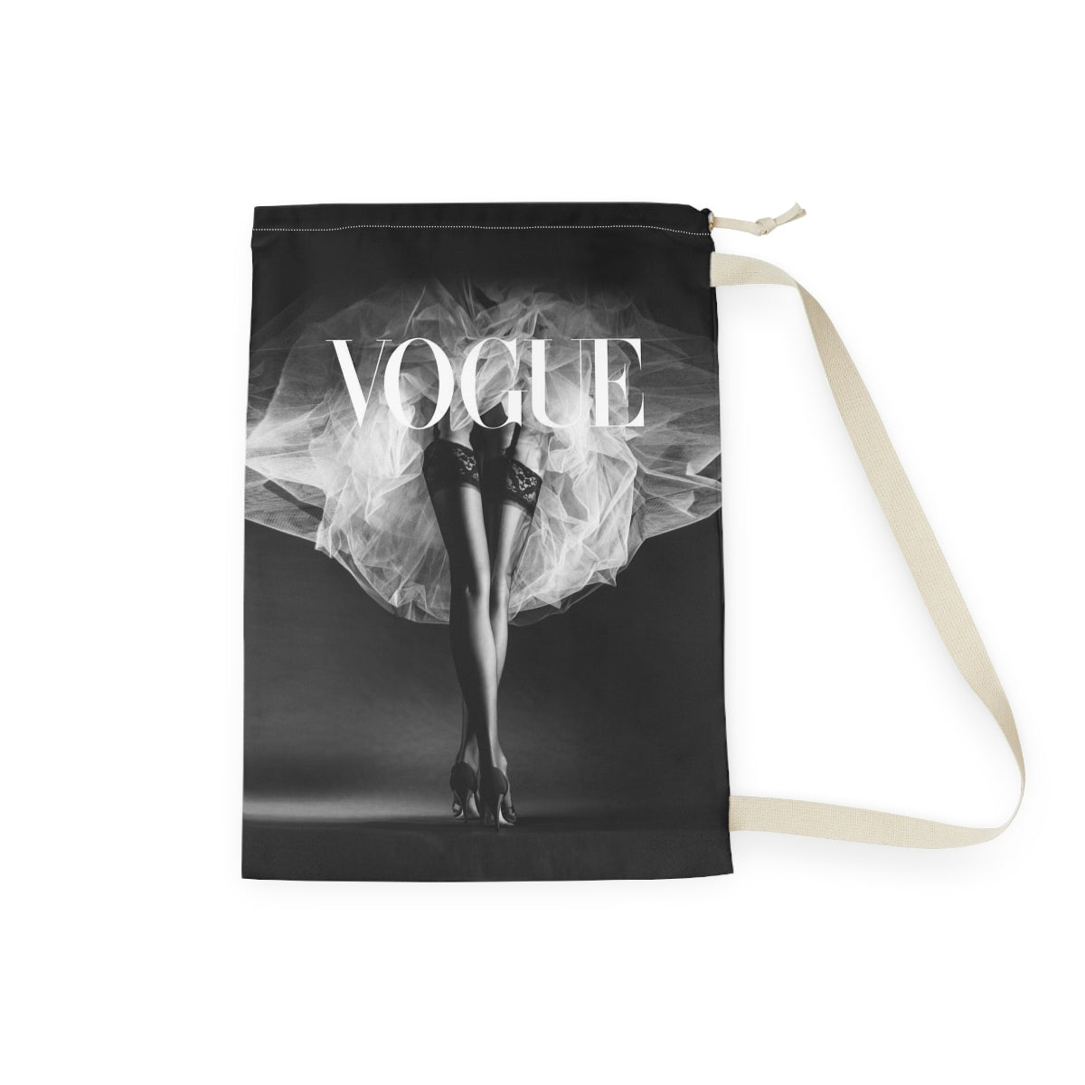 VOGUE Tutu Sack, Laundry Sack, Santa Sack, Dust Bag, Gift Sack - Black Stilletos