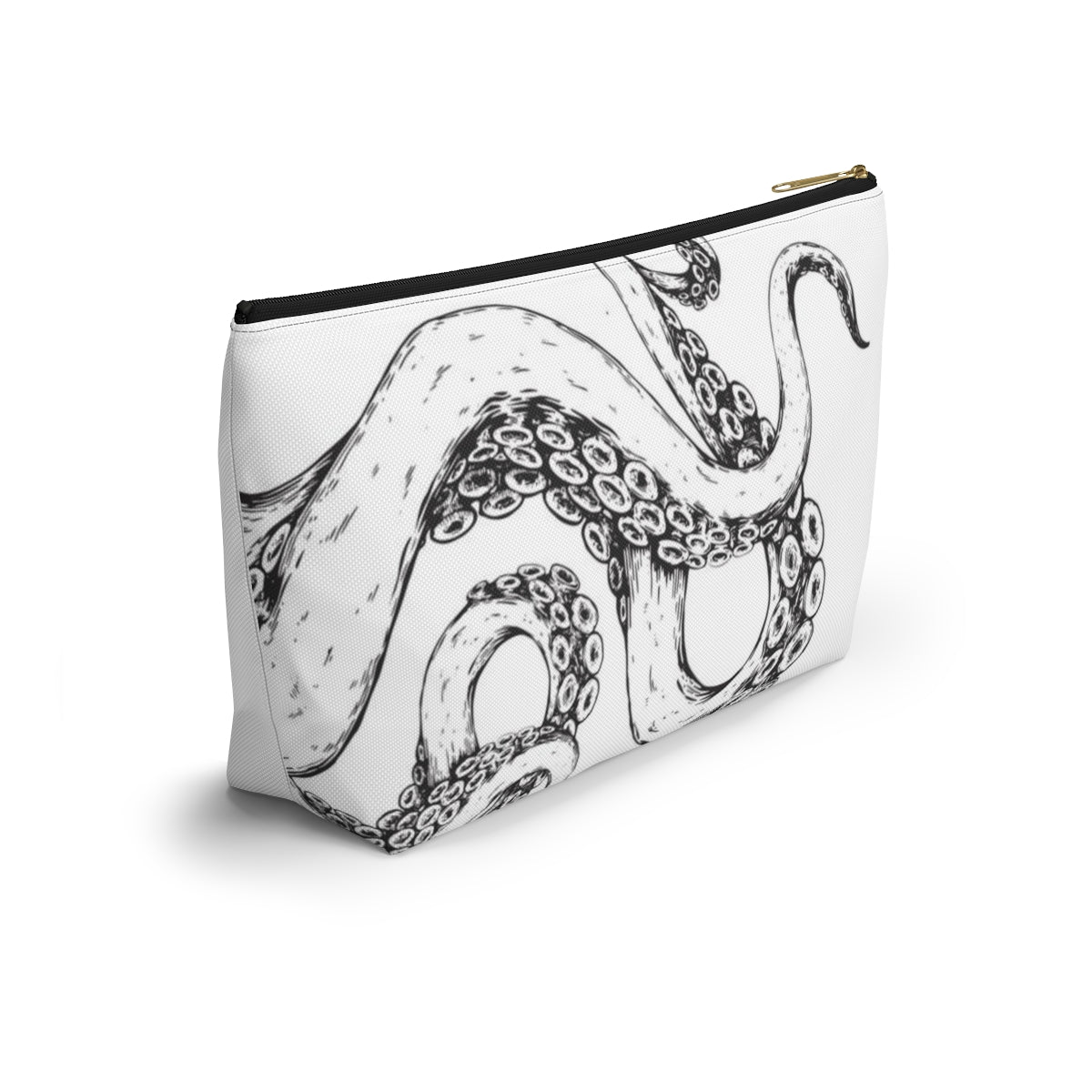 Octopus Tentacle Pouch w T-bottom, Accessory Pouch - Nautical White