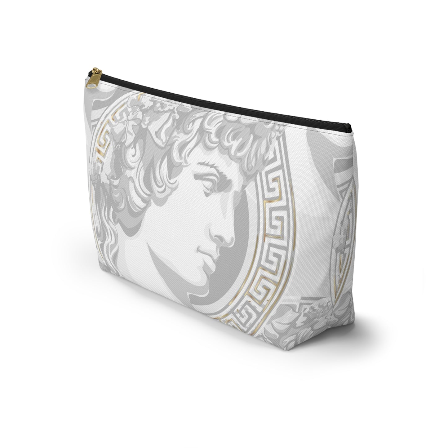 Greek God Antinous Cosmetic Pouch w T-bottom, Accessory Pouch - Greek God Makeup Bag, Roman Empire Cosmetic Pouch