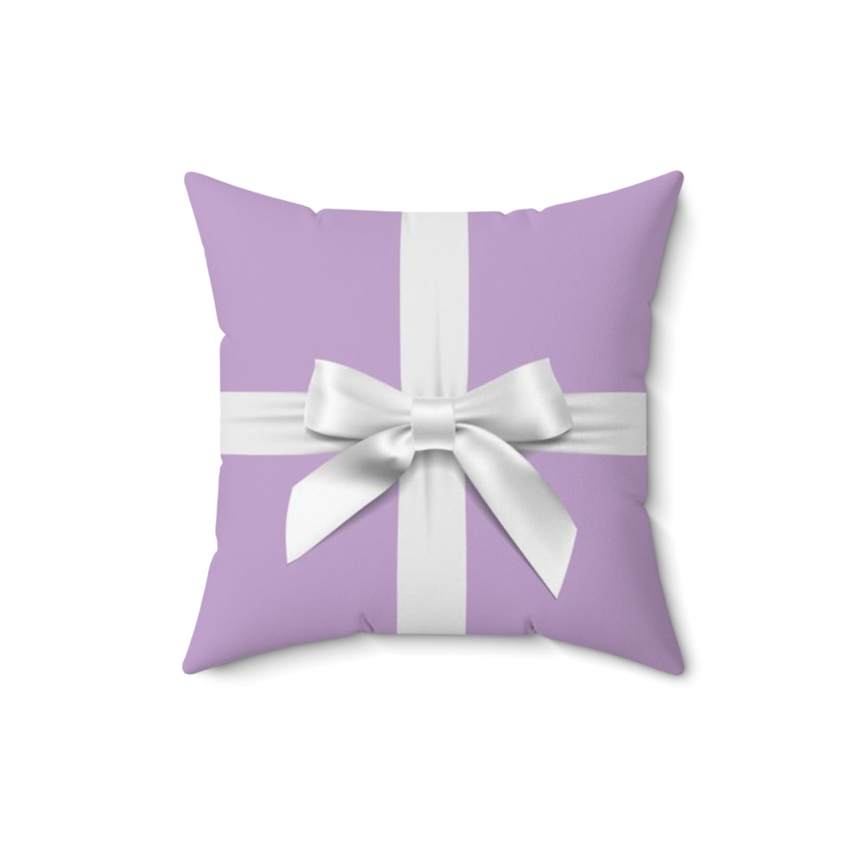 Personalized Little Lavender Box Pillow - Purple with White Bow