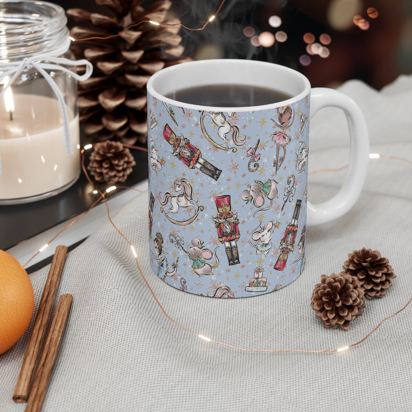 Personalized Nutcracker Mug 11oz - Powder Blue Nutcracker Ballet Mug