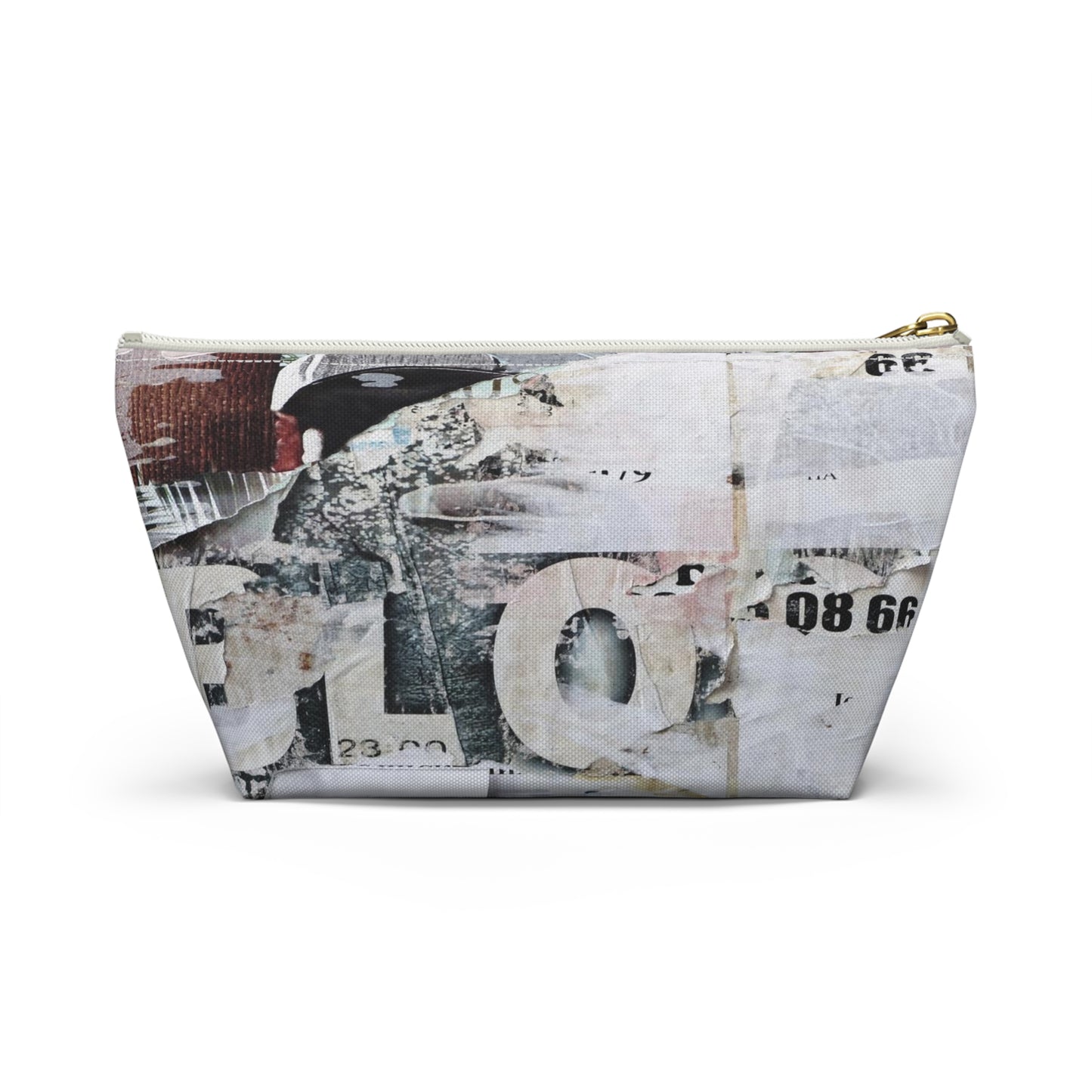 Urban Street Art Cosmetic Pouch w T-bottom, Accessory Pouch - Torn Poster Street Art Makeup Bag - BLO Bag 5